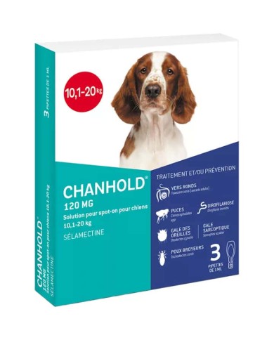 CLEMENT THEKAN CHANHOLD 120 mg pour chiens de 10,1 à 20 kg, 3 pipettes
