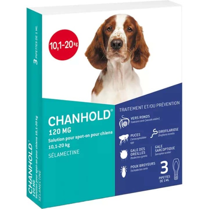 CLEMENT THEKAN CHANHOLD 120 mg pour chiens de 10,1 à 20 kg, 3 pipettes