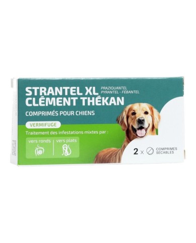 CLEMENT THEKAN Vermifuges Strantel XL Chiens Boite de 2 comprimés