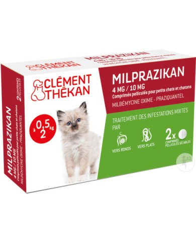MILPRAZIKAN Vermifuges pour chatons Boite de 2 comprimés