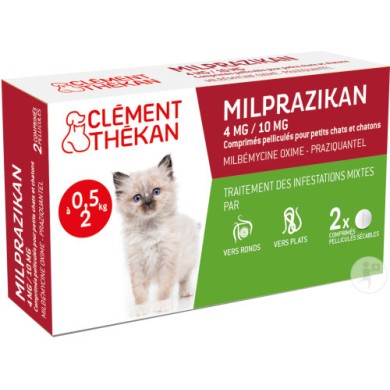 MILPRAZIKAN Vermifuges pour chatons Boite de 2 comprimés