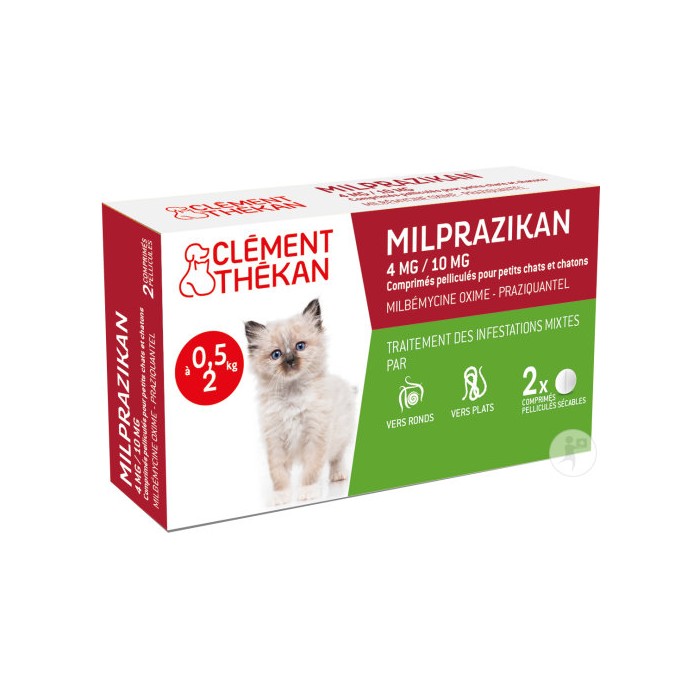 MILPRAZIKAN Vermifuges pour chatons Boite de 2 comprimés