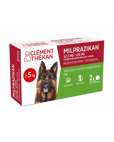 MILPRAZIKAN Vermifupe pour chiens  Boite de 2 comprimés