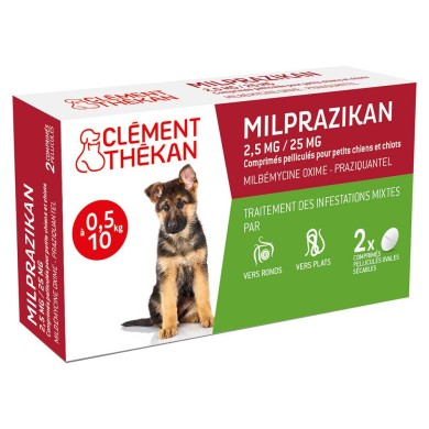 MILPRAZIKAN Vermifuges pour chiots Boite de 2 comprimés