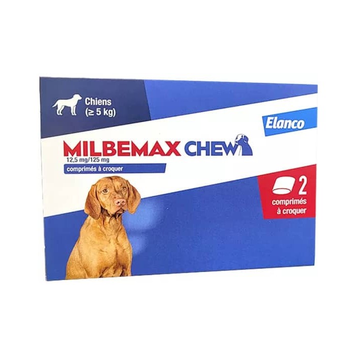 Milbemax Chew Vermifuge Chien +5 kg Boite de 2 comprimés