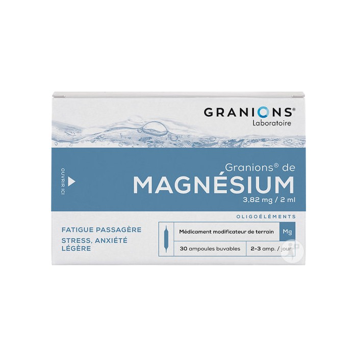 GRANIONS DE MAGNESIUM 3.82MG / 2 ML Boite de 30 ampoules
