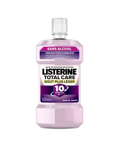 Listérine Total Care 10 en 1 Goût Plus Léger sans Alcool Menthe douce 500ml