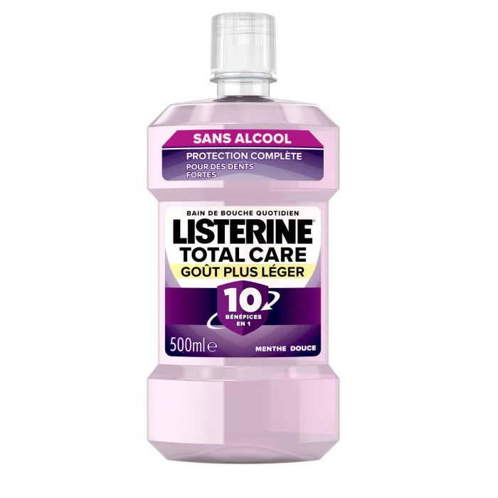 Listérine Total Care 10 en 1 Goût Plus Léger sans Alcool Menthe douce 500ml