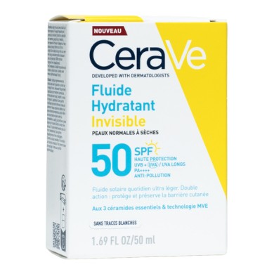 Cerave Fluide hydratant invisible SPF 50 Tube de 50 ml