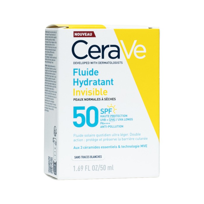 Cerave Fluide hydratant invisible SPF 50 Tube de 50 ml