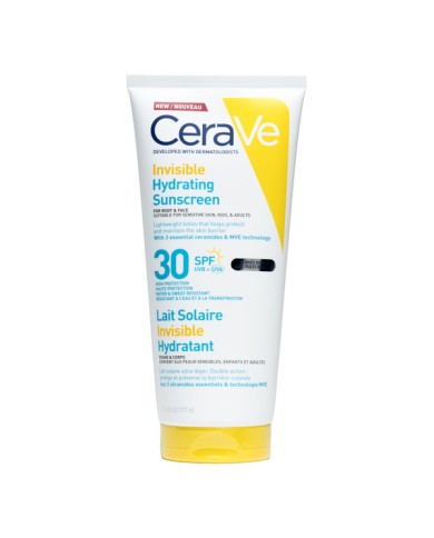 CeraVe Lait Solaire Invisible Hydratant SPF30 Tube de 177 ml