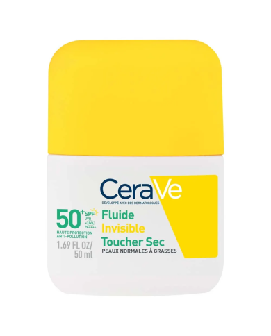 CeraVe Fluide solaire invisible Toucher sec SPF 50+ Tube de