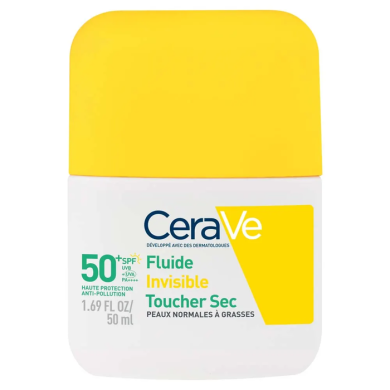 CeraVe Fluide solaire invisible Toucher sec SPF 50+ Tube de