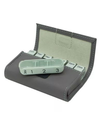 PILBOX MINI V4 Gris Clair - Pilulier Hebdomadaire - 7 Modules de 3 Cases