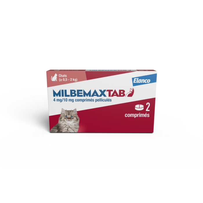 MILBEMAXTAB Vermifuge  Chatons et Petits Chats de 0.5 à 2kg Boite de 2 Comprimés