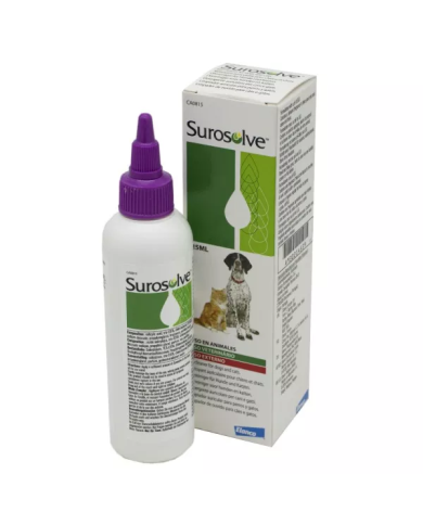 Elanco Surosolve Nettoyant Auriculaire pour Chiens et Chats Flacon de125 ml