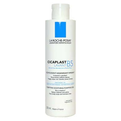 La Roche-Posay CICAPLAST B5+  Gel Lavant Moussant Assainissant Apaisant Tube de 200ml