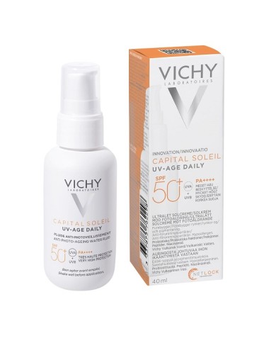 VICHY CAPITAL SOLEIL UV-AGE DAILY 50+ Fluide anti-photovieillisement  Tube de 40 ml