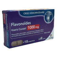 Flavonoïdes Viatris 1000mg crise hémorroïdaire boite de 18 comprimés1000mg crise hémorroïdaire Viatris boite de 18 comprimé