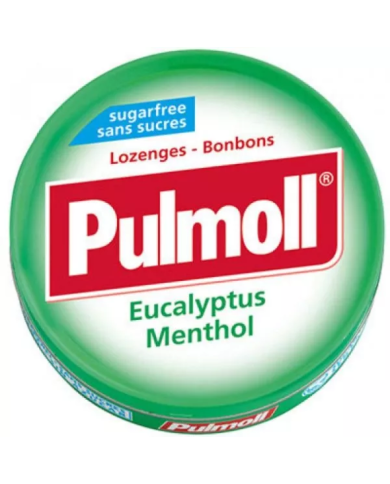 PULMOLL Bonbons goût Eucalyptus Menthol Sans Sucres Boite de 45 g
