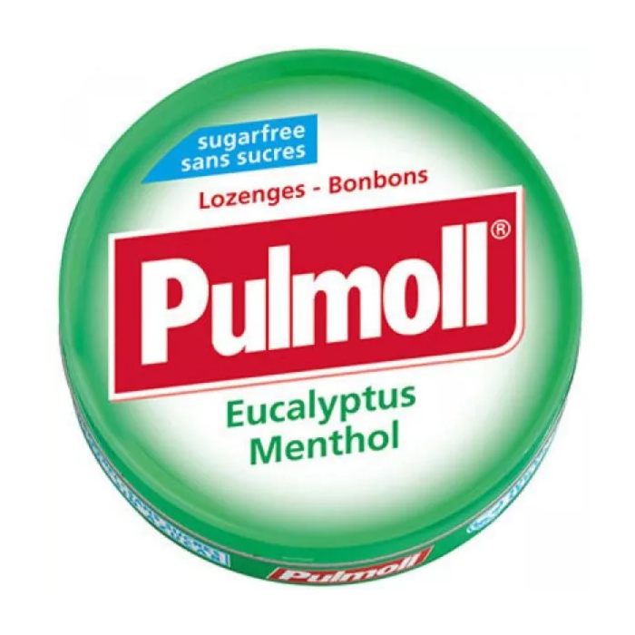 PULMOLL Bonbons goût Eucalyptus Menthol Sans Sucres Boite de 45 g