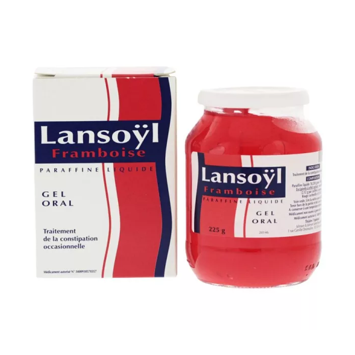 LANSOYL FRAMBOISE Sans sucre Gel oral contre le constipation en pot de 225 grammes