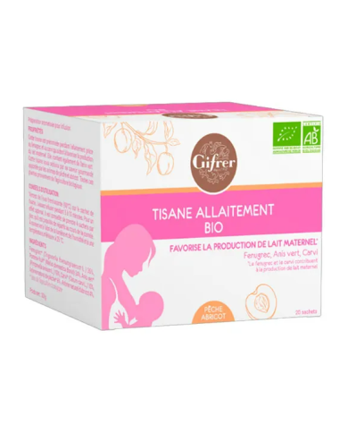 GIFRER Tisane allaitement saveur pêche abricot Boites de 20 sachets