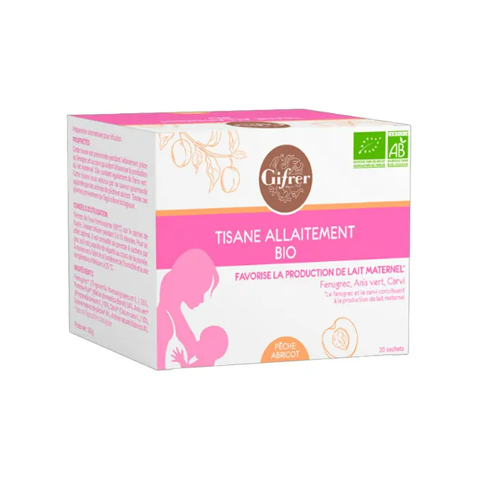 GIFRER Tisane allaitement saveur pêche abricot Boites de 20 sachets