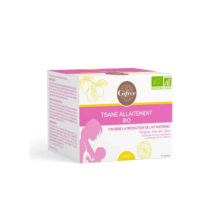 GIFRER Tisane allaitement saveur citron Boite de 20 sachets