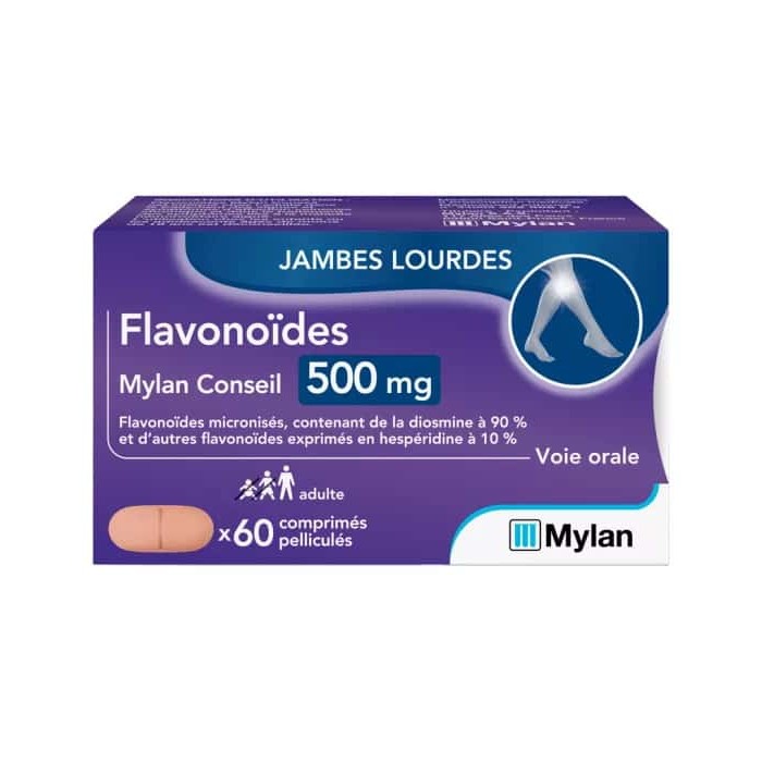 Flavonoïdes Mylan Conseil 500 mg Boite de 60 comprimés