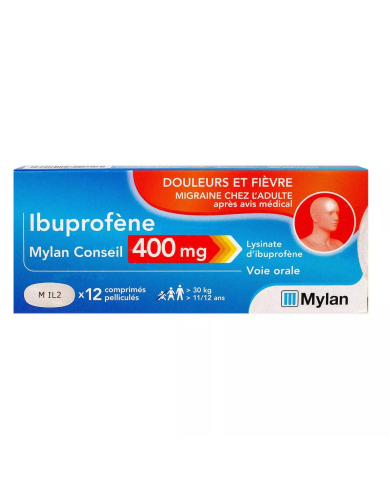 IBUPROFENE viatris 400 MG Douleurs et Fièvre Boite de 12 comprimés