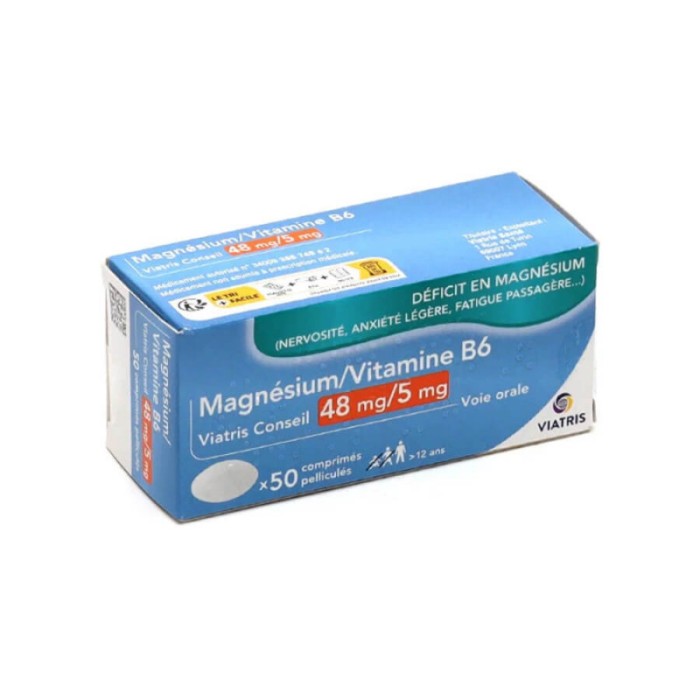 MAGNESIUM / VITAMINE B6 VIATRIS Boite de 50 comprimés pelliculés