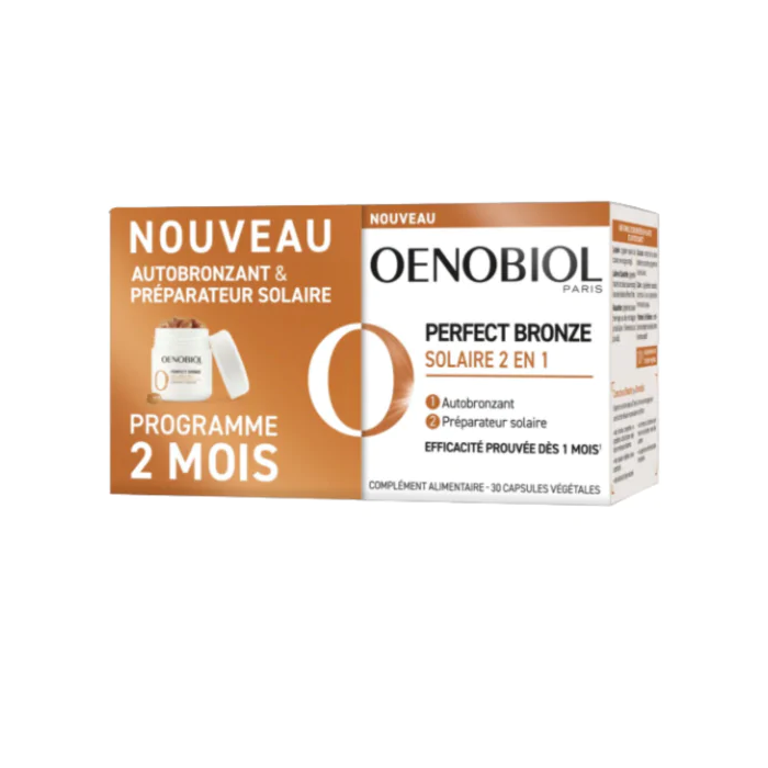 Oenobiol Perfect Bronze Solaire 2 En 1 Lot de 2 boites de 30 Capsules Végétales