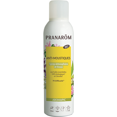 Pranarôm Aromapic Spray Anti-Moustiques Atmosphère et Tissus Bio Flacon de 150ml