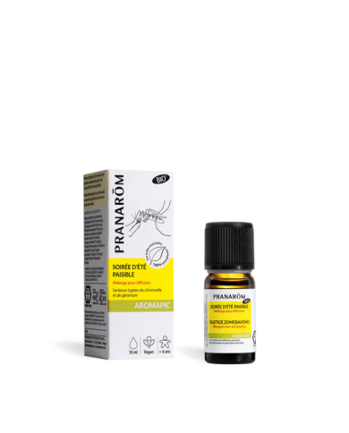 PRANAROM Aromapic Soirée d’été paisible - synergie pour diffusion - Bio Flacon de 10 ml