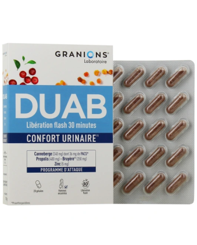DUAB Complément alimentaire pour les problèmes urinaires Boite de 60 gélules