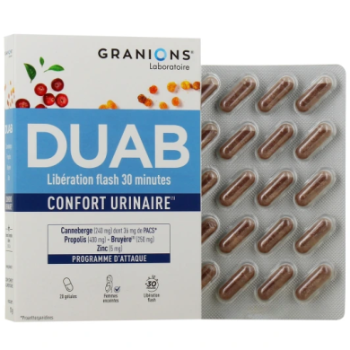 DUAB Complément alimentaire pour les problèmes urinaires Boite de 60 gélules