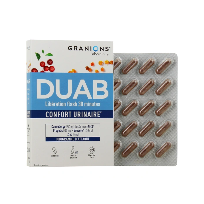 DUAB Complément alimentaire pour les problèmes urinaires Boite de 60 gélules
