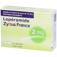 LOPERAMIDE Zydus 2mg Diarrhées aigües passagères Boite de 12 gélules