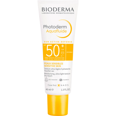 BIODERMA PHOTODERM Aquafluide Solaire Invisible SPF50+  Peaux Sensibles Tube de 40ml