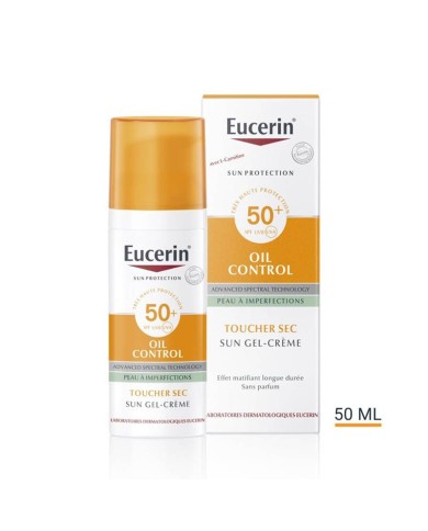 EUCERIN SUN Oil Control Gel crème pour peaux à imperfections SPF50+ Tube de 50 ml