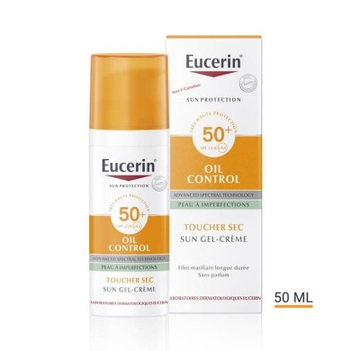 EUCERIN SUN Oil Control Gel crème pour peaux à imperfections SPF50+ Tube de 50 ml