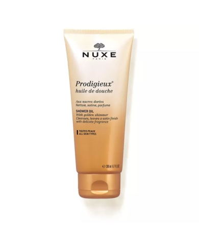 NUXE PRODIGIEUX Huile de Douche aux Nacres Dorées Tube de 200ml