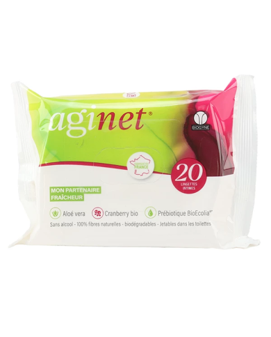 AGINET Lingettes intimes biodégradables Sachet de 20