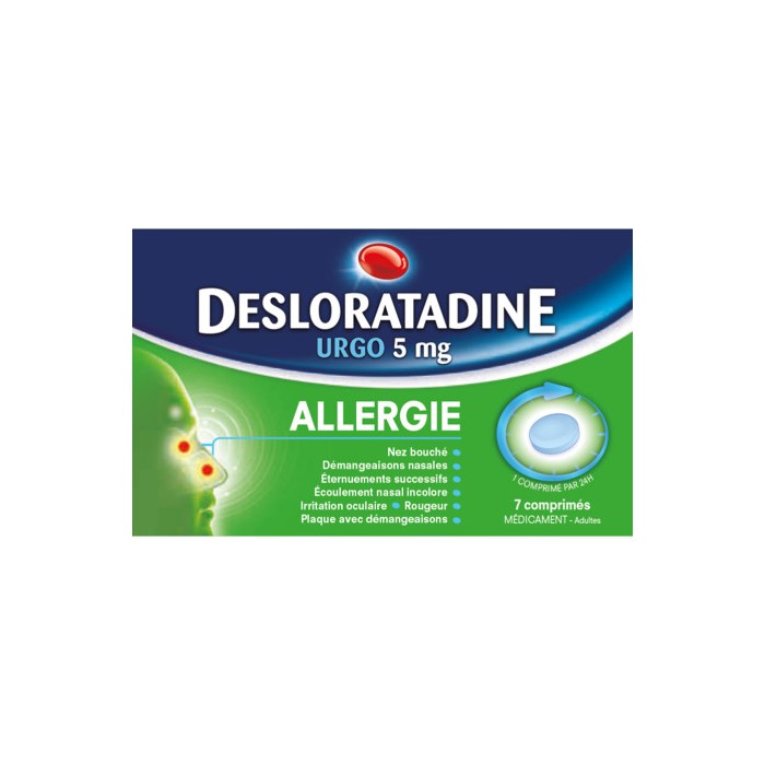 URGO Allergie Desloratadine 5 mg Boite de 7 Comprimés