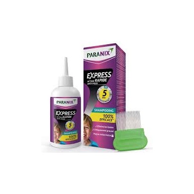PARANIX Shampooing Express Anti-Poux 5 min + Peigne Flacon de 300 ml