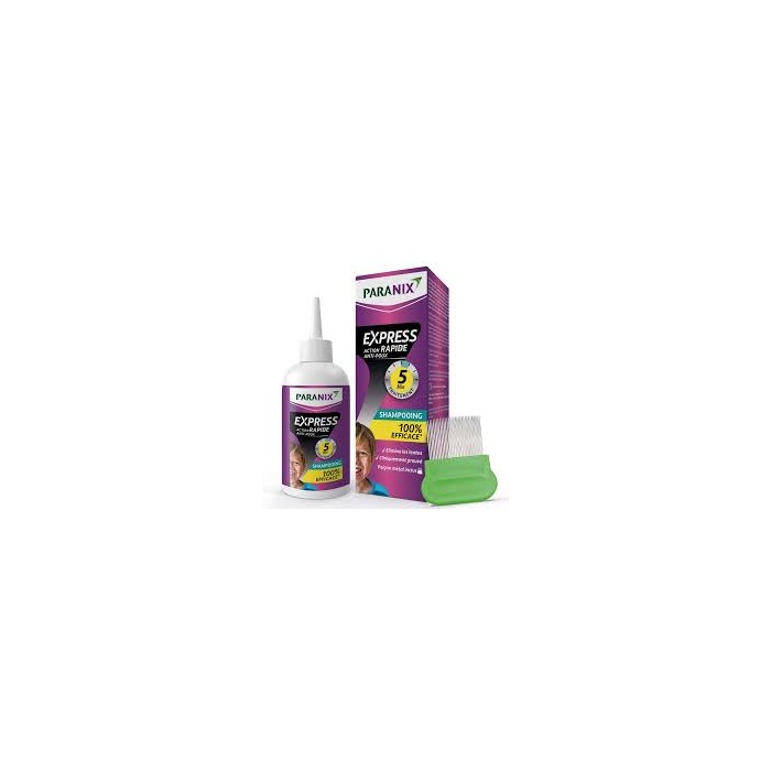 PARANIX Shampooing Express Anti-Poux 5 min + Peigne Flacon de 300 ml