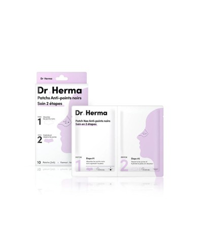 Dr Herma Patchs Anti-Points noirs 2 Étapes Boite de 5 lots de 2