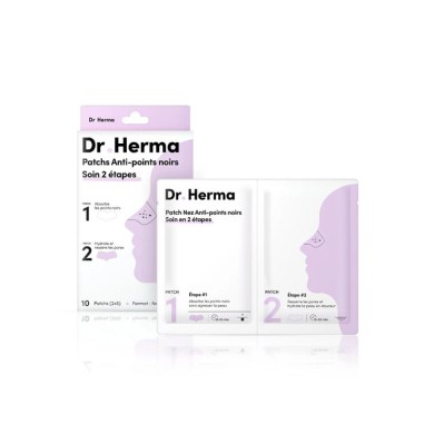 Dr Herma Patchs Anti-Points noirs 2 Étapes Boite de 5 lots de 2