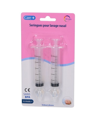 CARE + SERINGUES pour lavage nasal 4 mois et + Boite de 2